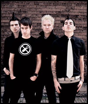 Anti-Flag: pro black shirts with white ties.