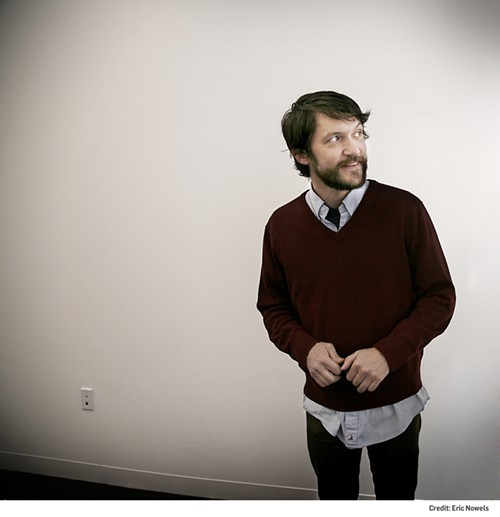 Tim Kasher spots a fluffy bunny down the hall