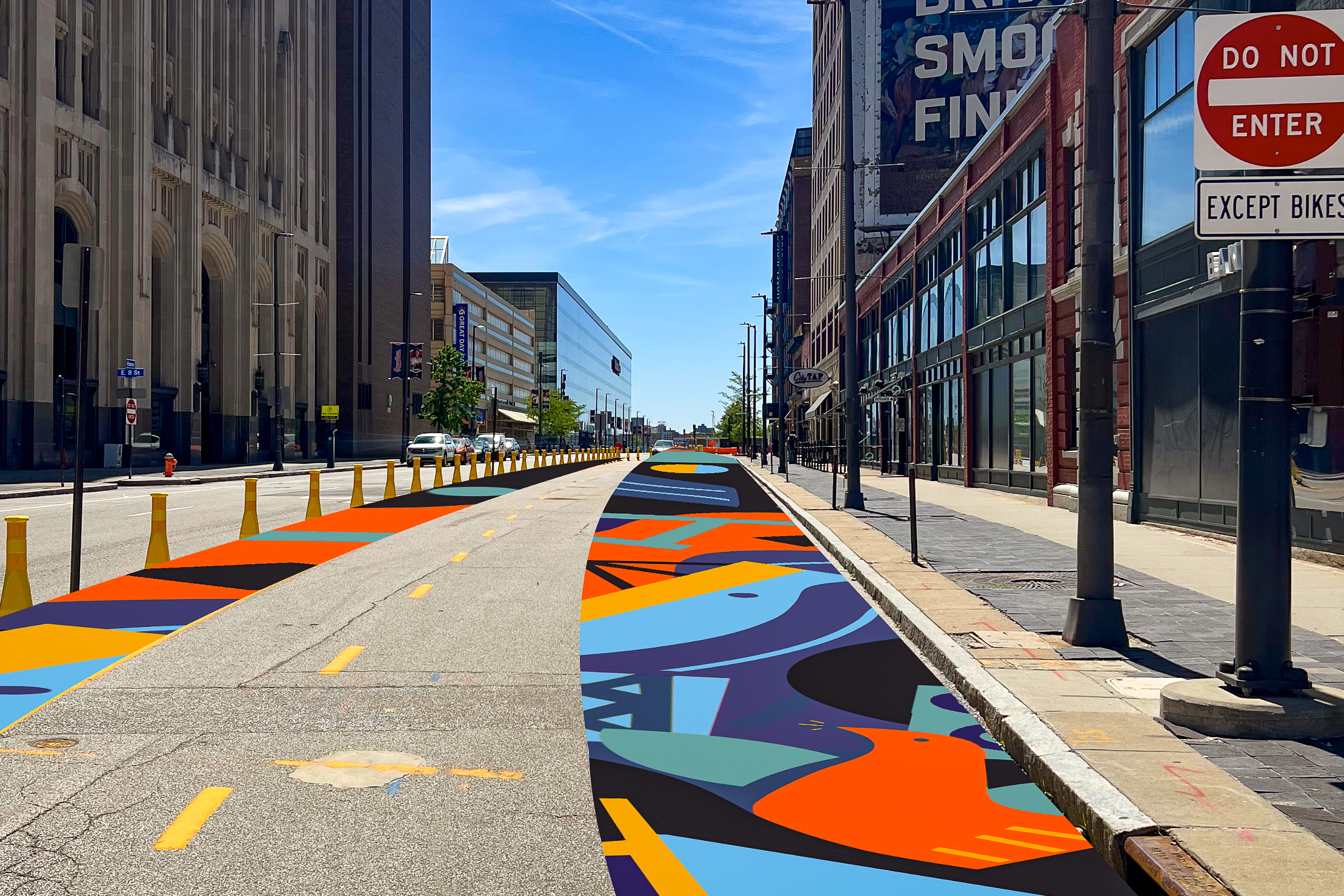 Downtown Cleveland Asphalt Mural Installation to Wrap Up By Mid-July
